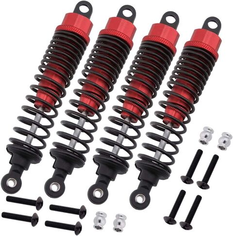 4pcs HobbyPark 98mm Aluminum Front Rear RC Shock Absorber Assembled Dampers for 1/10 Scale RC Car Off Road Buggy (Gold Yellow) in Saudi Arabia