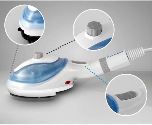 Pyle Electric Handheld Garment Steamer Wand - Travel Size Compact Mini Professional Handheld Clothes Fabric Clothing Steam Iron W/ Cloth Brush Crease Dual Tool Accessories, Base Stand Rack PSTMIR17 in Saudi Arabia