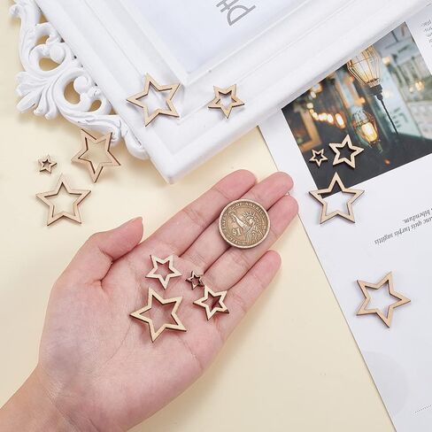 LiQunSweet 100 Pcs Angel Wing Unfinished Wooden Cutout Charm Blank Wood Slices Ornament for Birthday DIY Painting Tags Wedding Home Decoration in Saudi Arabia