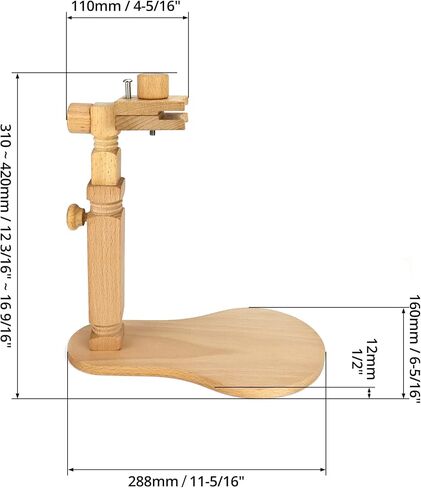 كيو وورك حامل تطريز من خشب الزان، حامل دوار قابل للتعديل للغرز المتقاطعة، حامل اطار تطريز بدون استخدام اليدين لمشاريع الخياطة الفنية in Kuwait