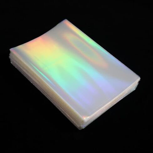 Black Lotus 100PCS Rainbow Foil Transparent Laser Clear Sleeves Idol Photo Cards Holographic Protector Trading Shield Cover (58x89mm) in Kuwait