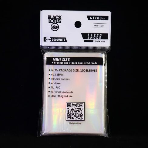 Black Lotus 100PCS Rainbow Foil Transparent Laser Clear Sleeves Idol Photo Cards Holographic Protector Trading Shield Cover (58x89mm) in Kuwait