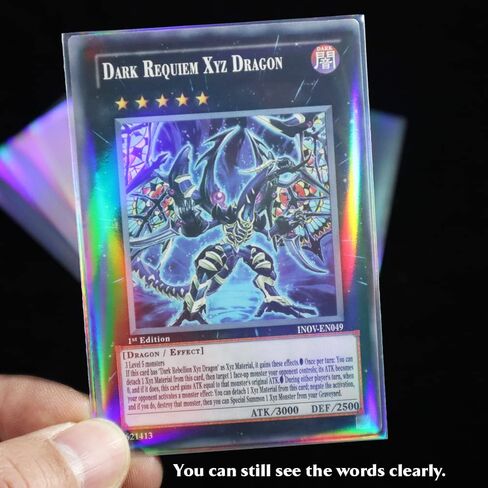 Black Lotus 100PCS Rainbow Foil Transparent Laser Clear Sleeves Idol Photo Cards Holographic Protector Trading Shield Cover (58x89mm) in Kuwait