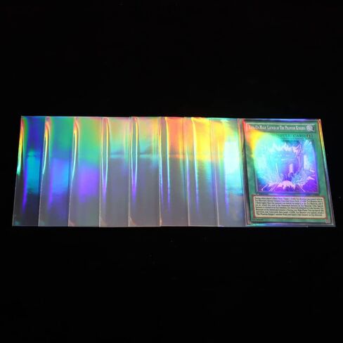 Black Lotus 100PCS Rainbow Foil Transparent Laser Clear Sleeves Idol Photo Cards Holographic Protector Trading Shield Cover (58x89mm) in Kuwait
