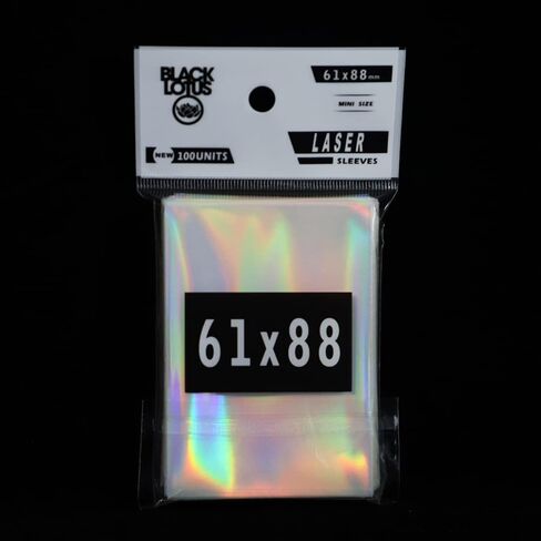 Black Lotus 100PCS Rainbow Foil Transparent Laser Clear Sleeves Idol Photo Cards Holographic Protector Trading Shield Cover (58x89mm) in Kuwait