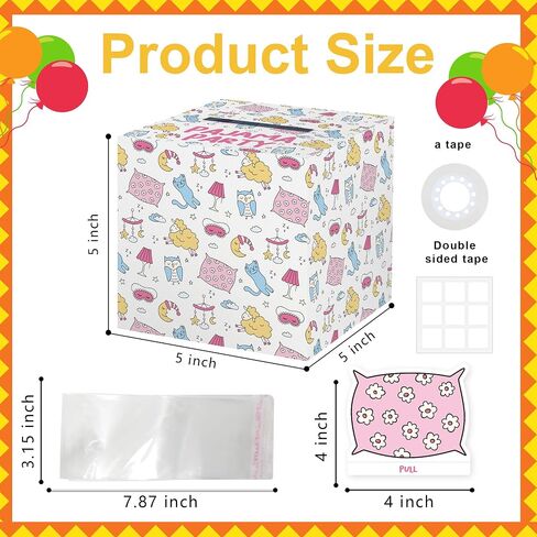 Girls Pajama Party Surprise Money Box Gift, Pajama Party Money Box for Cash Gift with Pull, Sweet Pajama Party Decoration for Girls Kids, Pajama Party Supplies in Kuwait