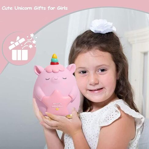 Cute Piggy Bank Girls Kids, Unicorns Gifts for Girls,Girl Toys for 5 6 7 8 9 10 Year Old, Girl Gifts on Birthday Christmas, Pink in Kuwait