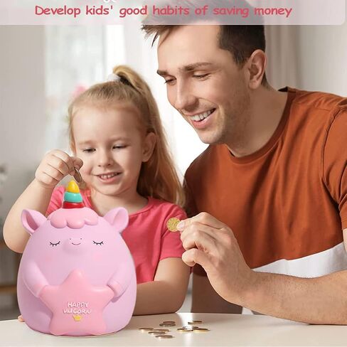 Cute Piggy Bank Girls Kids, Unicorns Gifts for Girls,Girl Toys for 5 6 7 8 9 10 Year Old, Girl Gifts on Birthday Christmas, Pink in Kuwait