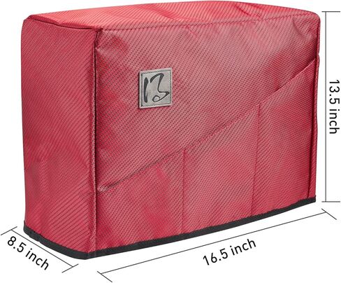 غطاء ماكينة الخياطة مع 4 جيوب تخزين، غطاء غبار لالة الخياطة عالمي لمعظم ماكينات سينجر اند براذر وبيرنينا القياسية (احمر), أحمر, ألوان زاهية in Kuwait