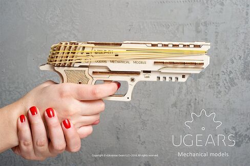 بازل خشبي ثلاثي الأبعاد لنموذج ميكانيكي لمسدس يوجيرز وولف 01 مكون من 62 قطعة UGR-70047 in Kuwait