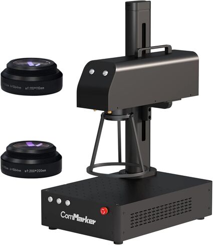 ComMarker B4 20W Fiber Laser Engraver، آلة النقش بالليزر المتوافقة مع LightBurn مع عدستين مختلفتين الحجم، 2 في 1 سطح المكتب وآلة وسم ألياف الليزر المحمولة للمجوهرات، الشظية، الذهب، البهلوانات in Kuwait