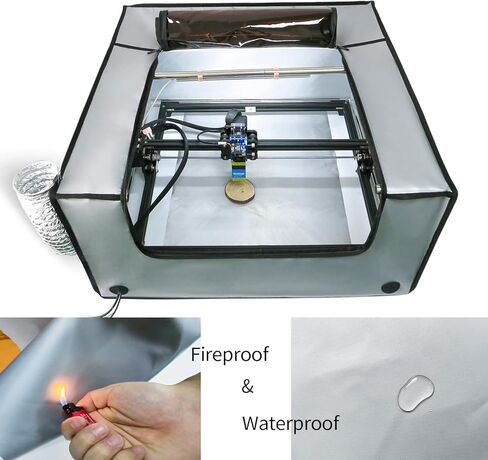 غطاء دخان نقش بالليزر مع فتحة تهوية، مقاوم للحريق، واقي للعين، مقاس 25 * 25 * 13 بوصة، يزيل هواء الدخان ذو الرائحة الكريهة. لآلات القطع بالليزر ذات الحجم المشترك. in Kuwait