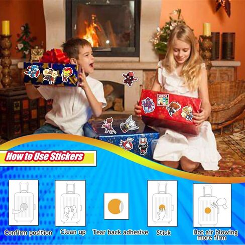 Superhero Stickers for Water Bottles Waterproof,100pcs Laptop Stickers for Boys Kids Teens Adults,Vinyl Bumper Stickers for Skateboard Luggage Guitar Motor Bike Car Decal Cool Party Favors in Kuwait