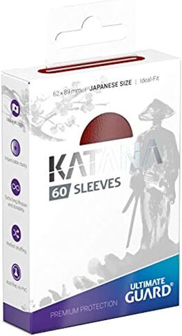 Ultimate Guard أكمام كاتانا حمراء غير لامعة مقاس ياباني 60 قيراط مقاس قياسي 100 قيراط أكمام بطاقات حزمة فردية in Kuwait