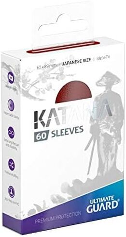 Ultimate Guard أكمام كاتانا حمراء غير لامعة مقاس ياباني 60 قيراط مقاس قياسي 100 قيراط أكمام بطاقات حزمة فردية in Kuwait