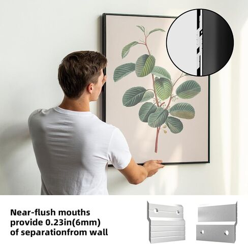 French Cleat Picture Hanger Set 2'' Heavy-Duty Aluminum Z Clips for Hanging Mirrors Pictures Whiteboards Shelves Interlocking Wall Mounting Brackets Metal Z Bar Wall Mount Hanger Supports in Saudi Arabia