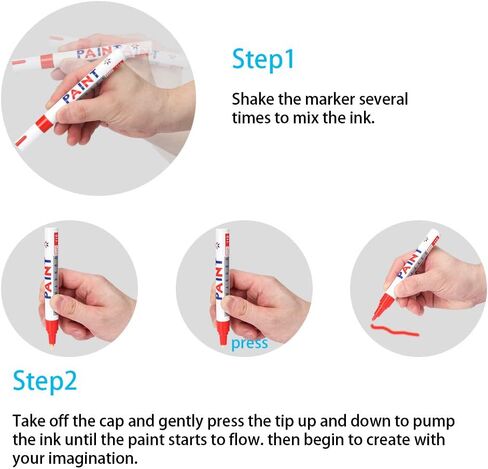 اقلام تلوين على تقريبا اي شيء لا تتلاشى ابدا سريعة الجفاف ودائمة اتوم تيك ارت بالوان زاهية وزاهية ومتنوعة بالوان زيتية، مجموعة اقلام طلاء ذات راس رفيع بقوة تغطية قوية [12 لون] in Kuwait