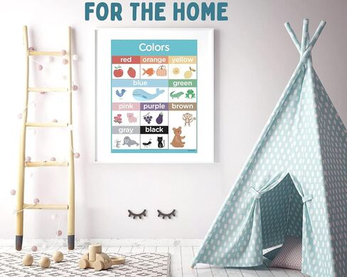 8 ملصقات ABC تعليمية للأطفال الصغار، مقاس 13 × 17 بوصة - ملصقات لمرحلة ما قبل المدرسة وملصقات رياض الأطفال للفصل الدراسي. ملصقات تعليمية لأيام الأسبوع الكبيرة، ملصقات تعليمية للأطفال الصغار مصنوعة في الولايات المتحدة الأمريكية. in Kuwait