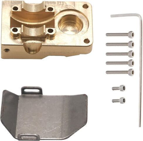Vgoohobby Brass Differential Counterweight Cover with Guard Plate Steel Skid Plate Compatible with Axial Scx24 AXI90081 AXI00002 1/24 RC Crawler Car Truck in Saudi Arabia