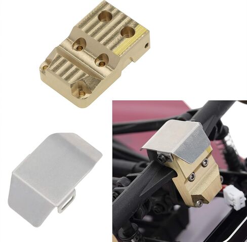 Vgoohobby Brass Differential Counterweight Cover with Guard Plate Steel Skid Plate Compatible with Axial Scx24 AXI90081 AXI00002 1/24 RC Crawler Car Truck in Saudi Arabia