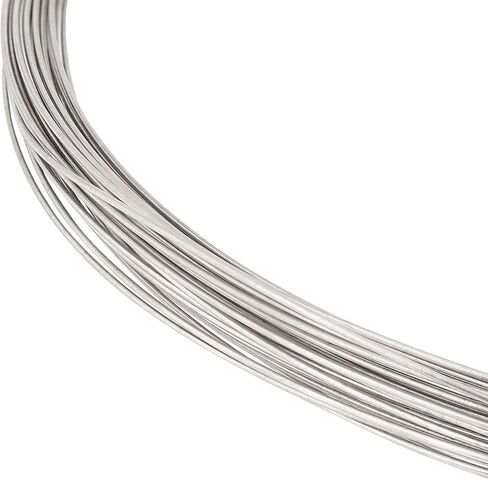 BENECREAT 18 Gauge Titanium Steel Wire, 65.5 Feet Round Welding Wire Craft Jewelry Wire for Jewelry Headwear Making, Electroplating, Power and Manufacturing Industries in Kuwait
