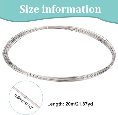 BENECREAT 18 Gauge Titanium Steel Wire, 65.5 Feet Round Welding Wire Craft Jewelry Wire for Jewelry Headwear Making, Electroplating, Power and Manufacturing Industries in Kuwait