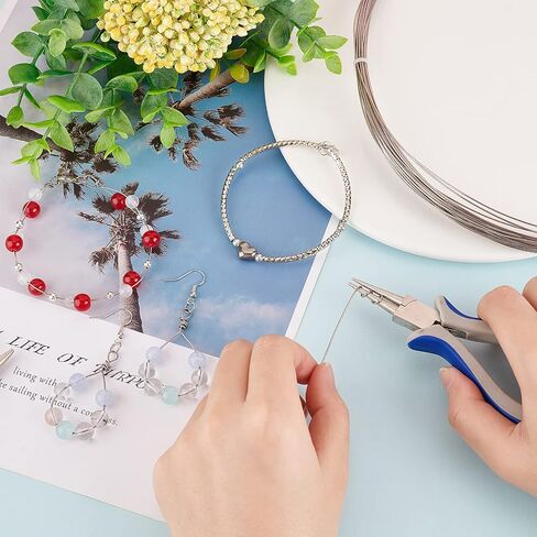 BENECREAT 18 Gauge Titanium Steel Wire, 65.5 Feet Round Welding Wire Craft Jewelry Wire for Jewelry Headwear Making, Electroplating, Power and Manufacturing Industries in Kuwait