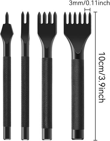 الجلود خياطة اللكمات 1/2/4/6 الشق DIY بها بنفسك الجلود ثقب أداة الفولاذ المقاوم للصدأ الجلود عدة الحرف اليدوية in Kuwait