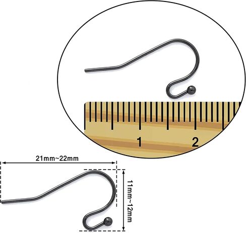 100 Pairs Gun Black Color Earwires Ball Dot French Earring Hooks/Dangle Earring Findings Jewelry Making DIY (EH-1006-G1) in Kuwait