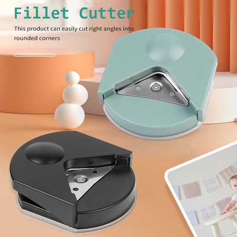 أداة تقطيع الزوايا R4 من Andy's Orchids، قاطعة شرائح صغيرة، خرامة ورق مستديرة الزاوية، قاطعة صور البطاقات، ماكينة تشذيب الورق، أدوات سجل القصاصات اليدوية، مستلزمات المكتب والمدرسة باللون الأسود in Kuwait