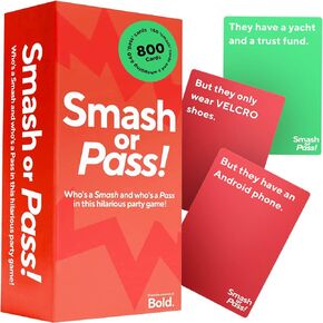 Bold. Smash or Pass: The Hilarious Game Night Adult Card Game - 3-20 Players - Fun Card Games and Party Game for Adults - Perfect for Girls Night, Bachelorette Party, or Strangers