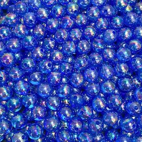 300 Pcs Acrylic Round Beads AB Colors Acrylic Beads 8mm Round Spacer Beads for Earring Bracelet Necklace Key Chains Jewelry DIY Craft Making (8mm, Clear AB)