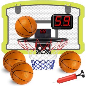 KAEGREEL Mini Basketball Hoop for Kids with Automatic Scoreboard, Over The Door Indoor Basketball Hoop for Bedroom, Wall Mounted Mini Hoop Toys Gifts for 5 6 7 8 9 10 11 12+ Year Old Boys Teen in Kuwait