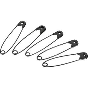 MECCANIXITY Safety Pins 1.06 Inch Nickle Plated Small Sewing Pins for Blankets Skirts Crafts Brooch Making Black 100Pcs