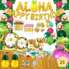 299 Pcs Mermaid Birthday Decorations, Mermaid Party Decorations Kit - Disposable Dinnerware Set with 25 Guests, Backdrop, Balloon, Banner, Tablecloth, Knives, Forks, Spoons, CakeTopper in Kuwait