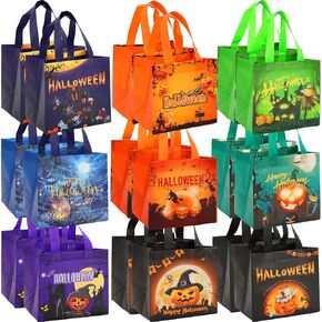 NOVWANG 18 Packs Christmas Gift Bags With Handles Large Reusable Tote Bags Water-Repellent Non-Woven Treat Bags for Xmas Holiday Party Favors Supplies Gifts Wrapping Candy Bags,12.8x 9.8x 6.7inch