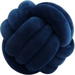 Knot Pillow Ball Round Cushion Pillows, Children Room Decoration Plush Toys Calming Stress Relief Toy (Dark blue,8.5in/22cm) in Kuwait