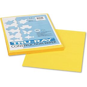 Pacon 103004 Tru-Ray Construction Paper, 76 lbs., 9 x 12, Yellow, 50 Sheets/Pack