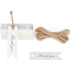 jijAcraft 100Pcs Mini Kraft Paper Gift Tags with String, 2.8" x 0.8" inch Blank Paper Present Tags, Kraft Paper Tags for DIY Crafts Gift Wrapping Packaging,Wedding,Christmas,Thanksgiving (Brown)