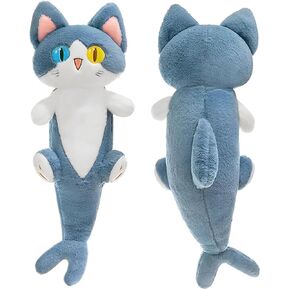 Ditucu Cute Shark Cat Plush Pillow Long Cartoon Kitten Stuffed Animal Toy Kawaii Body Sleeping Plushie Gifts for Kids 19.6 inch in Kuwait