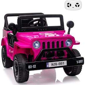 12V Kids Ride On Truck Car with Remote Control, Spring Suspension, Various Speeds, LED Lights, Music, and Safety Belt, Electric Ride On Car Toys for Kids 3+, Green in Kuwait