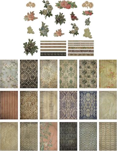 Tim Holtz 2021 Halloween Idea-Ology, Worn Wallpaper Scraps, 94147, silver in Saudi Arabia