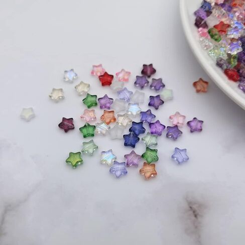 INSPIRELLE 100 مجموعة (200 قطعة) خرز توليب زجاجي كريستالي على شكل زهرة لصنع المجوهرات والإكسسوارات اليدوية ذاتية الصنع in Kuwait