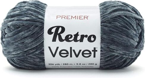 Premier Yarns Retro Velvet Yarn - Big Ball 9.8 Oz - 2 Pack Bundle with Bella's Crafts Stitch Markers (Almond) in Kuwait