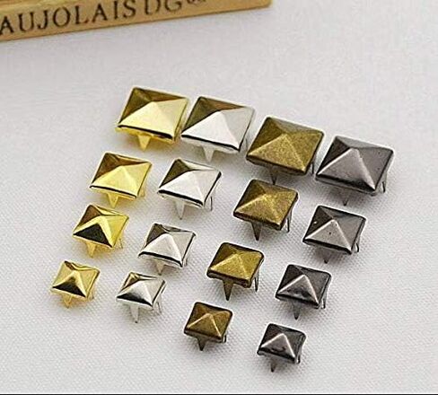DIY Nailheads Metal Punk Spikes Spots Square Pyramid Studs Pack of 100 PCS (6mm, Bronze) in Saudi Arabia