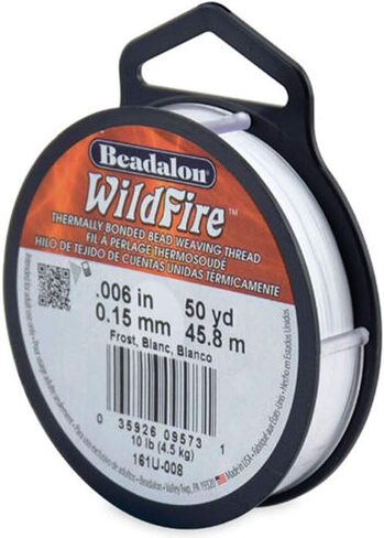 مجموعة من لونين: خيط خرز Beadalon Wildfire .006 بوصة - 50Yd Frost + 50Yd أسود in Saudi Arabia