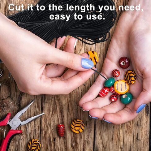 كويتاك خيط دائري من جلد البقر الطبيعي، حبل جلد طبيعي 2 ملم لصنع المجوهرات والتضفير والقلائد والاساور بطول 20 متر/22 ياردة، اسود in Kuwait