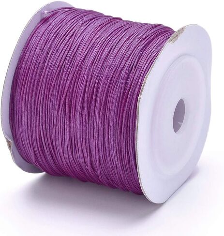 Pandahall 100 Yards Nylon Beading Cord 0.8mm Braided Nylon Beading String Thread Chinese Knotting Cord with Plastic Spool for Knotting Braiding Beading Jewelry Making (Aquamarine) in Kuwait