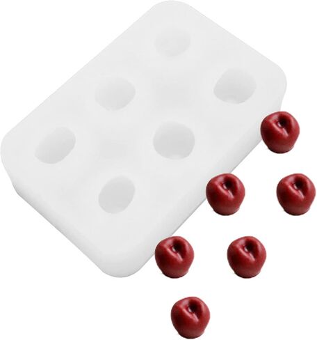 او ان ان بي ان ان قالب سيليكون على شكل كرز بـ6 تجاويف، قالب شوكولاتة مبتكر على شكل كرز، قوالب راتنج ثلاثية الابعاد على شكل فاكهة، قوالب شمع معطرة يدوية الصنع لتزيين الكعك والفوندان in Kuwait