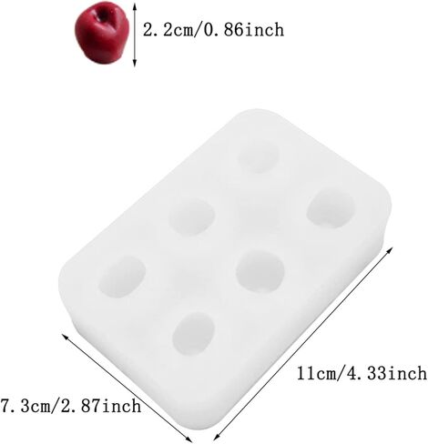 او ان ان بي ان ان قالب سيليكون على شكل كرز بـ6 تجاويف، قالب شوكولاتة مبتكر على شكل كرز، قوالب راتنج ثلاثية الابعاد على شكل فاكهة، قوالب شمع معطرة يدوية الصنع لتزيين الكعك والفوندان in Kuwait